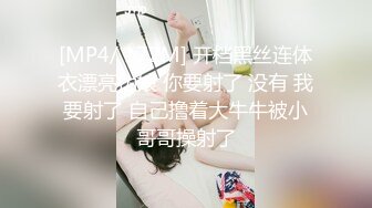 [MP4/ 172M] 开档黑丝连体衣漂亮伪娘 你要射了 没有 我要射了 自己撸着大牛牛被小哥哥操射了